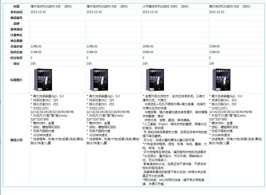 帝国CMS系统产品信息对比比较插件